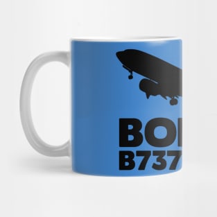 Boeing B737Max7 Silhouette Print (Black) Mug